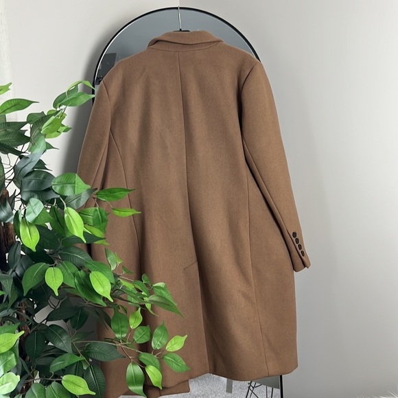 🎉HP🎉 Michael Kors Dark Camel Single-Breasted Wool Walker Coat Size XXL NWT - Picture 7 of 8
